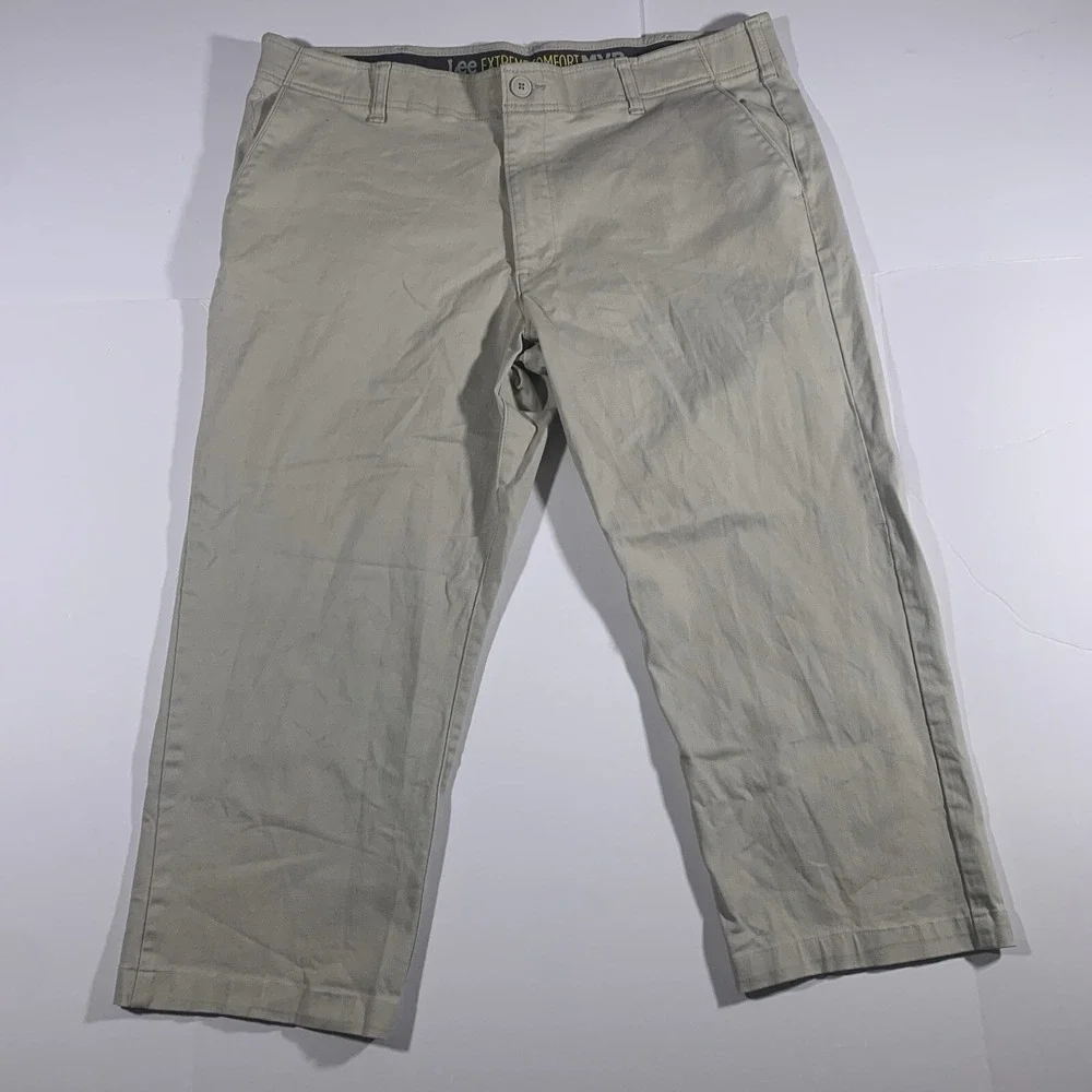 Lee Extreme Comfort MVP Pants Mens 40x29 Stone Straight Stretch Chinos 4272412